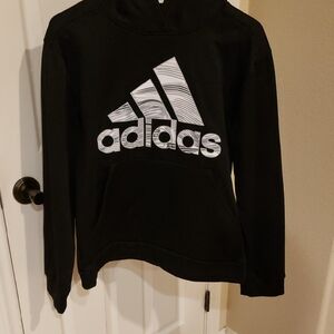 Adidas Black Sweatshirt with Striped Logo
